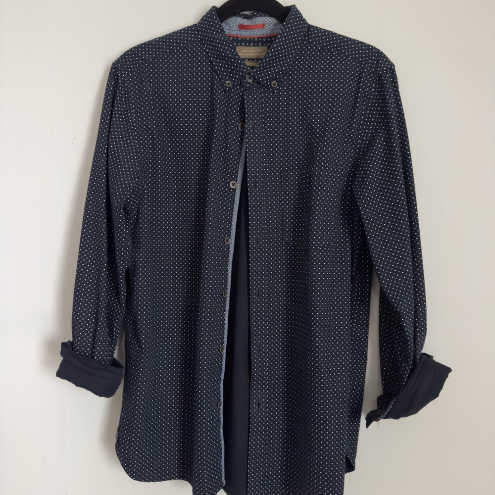 Denim & Flower Dark Blue Button Down Shirt